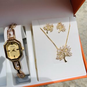 Fossil gold/gold face set with paper box