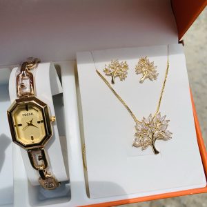 Fossil gold/gold face set with paper box