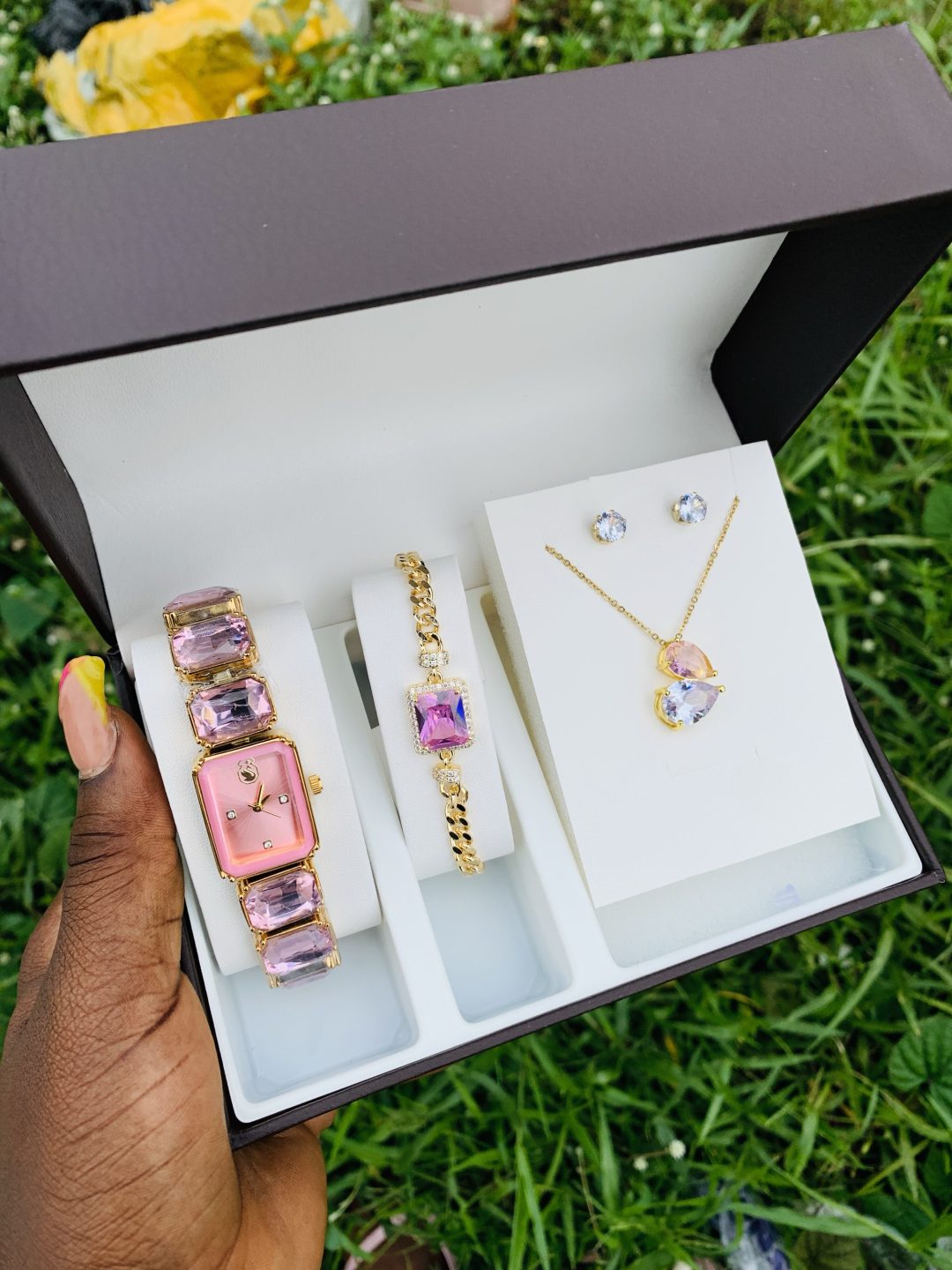 Swavroski gold/pink set - Image 4