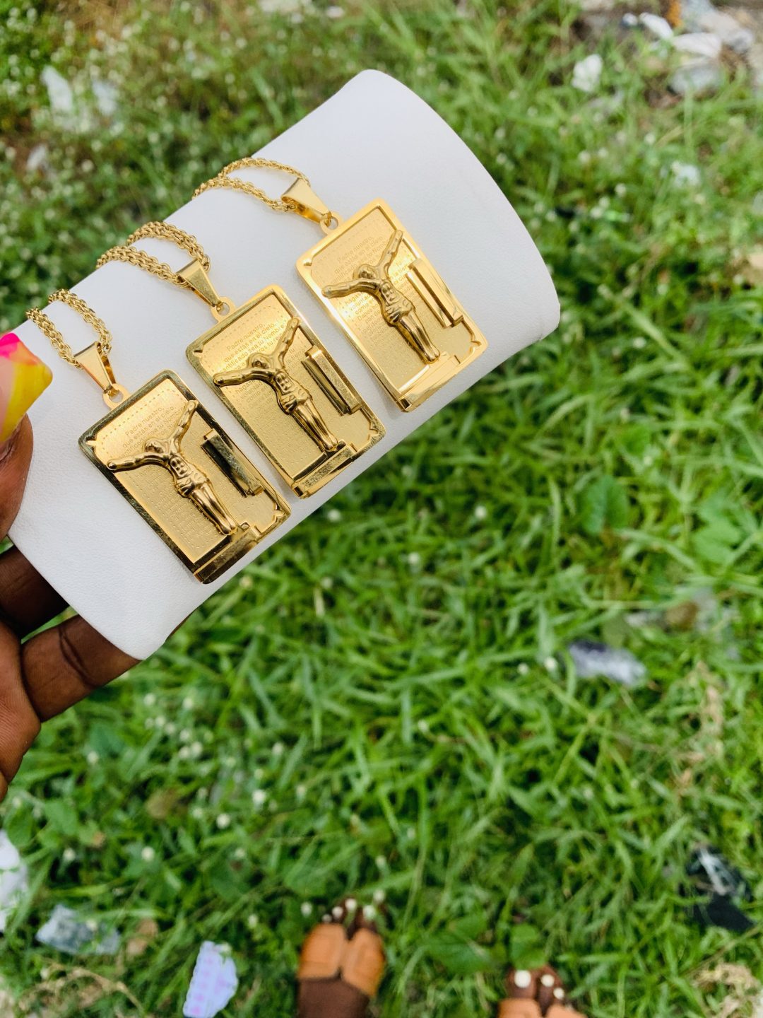 Ave Maria male gold bracelet - Image 2