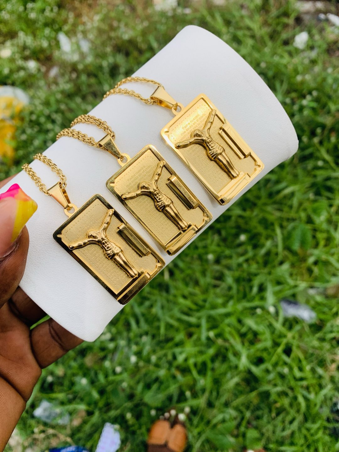 Ave Maria male gold bracelet - Image 4