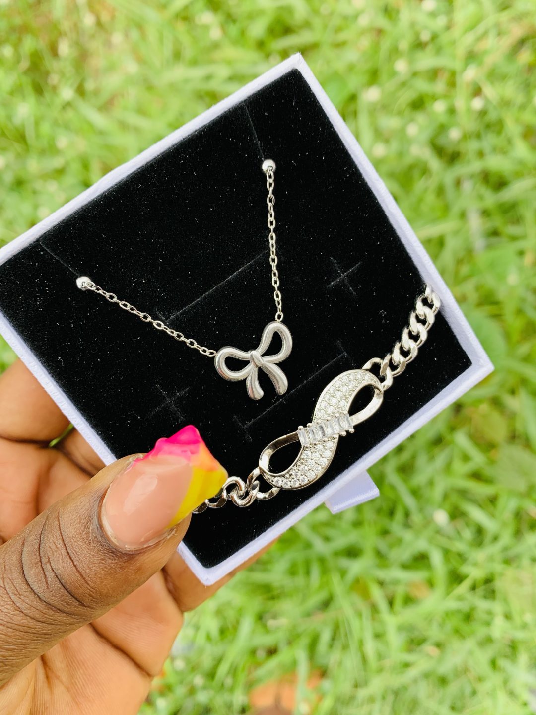 Bow tie silver combo with box