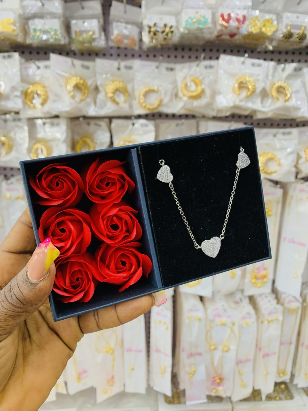 Love silver necklace with exact box