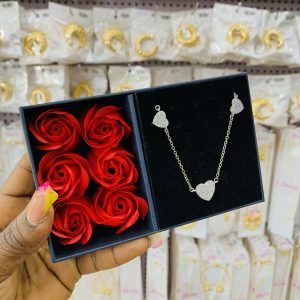 Love silver necklace with exact box