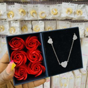 Love silver necklace with exact box