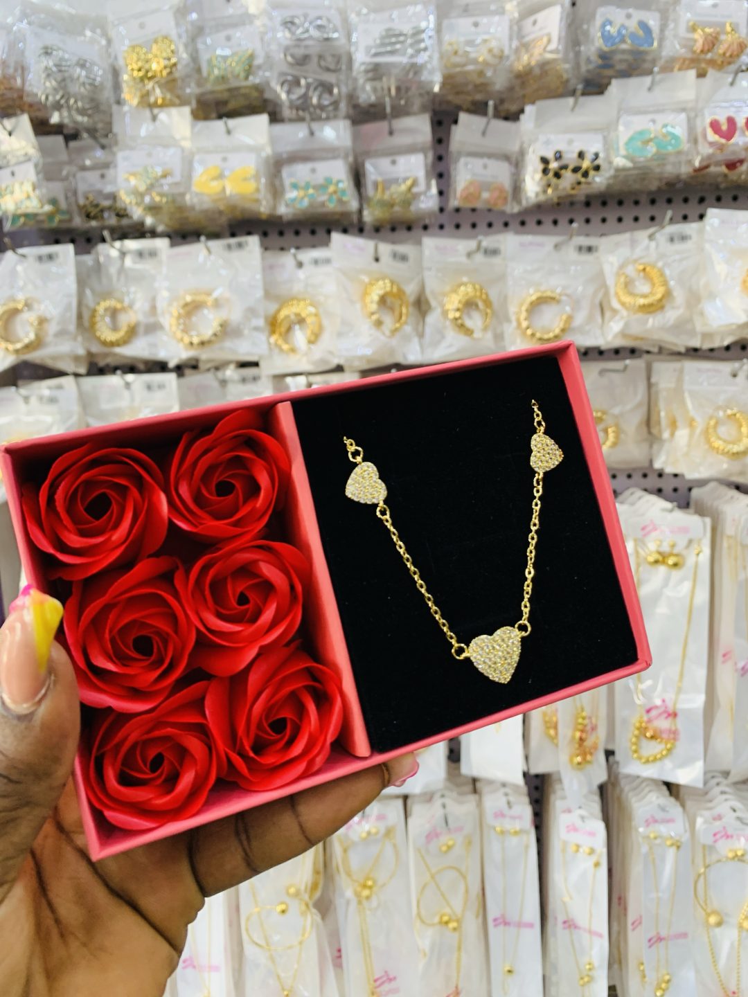 Love gold necklace with exact box - Image 3