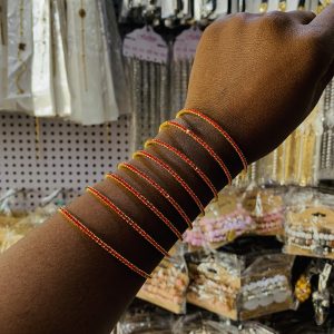 8 Roll red stoned spiral bangle 006