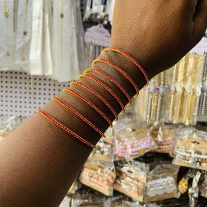 8 Roll red stoned spiral bangle 006