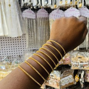 8 Roll brown stoned spiral bangle 005