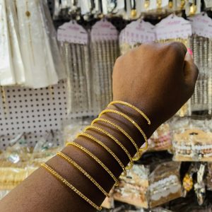 8 Roll brown stoned spiral bangle 005