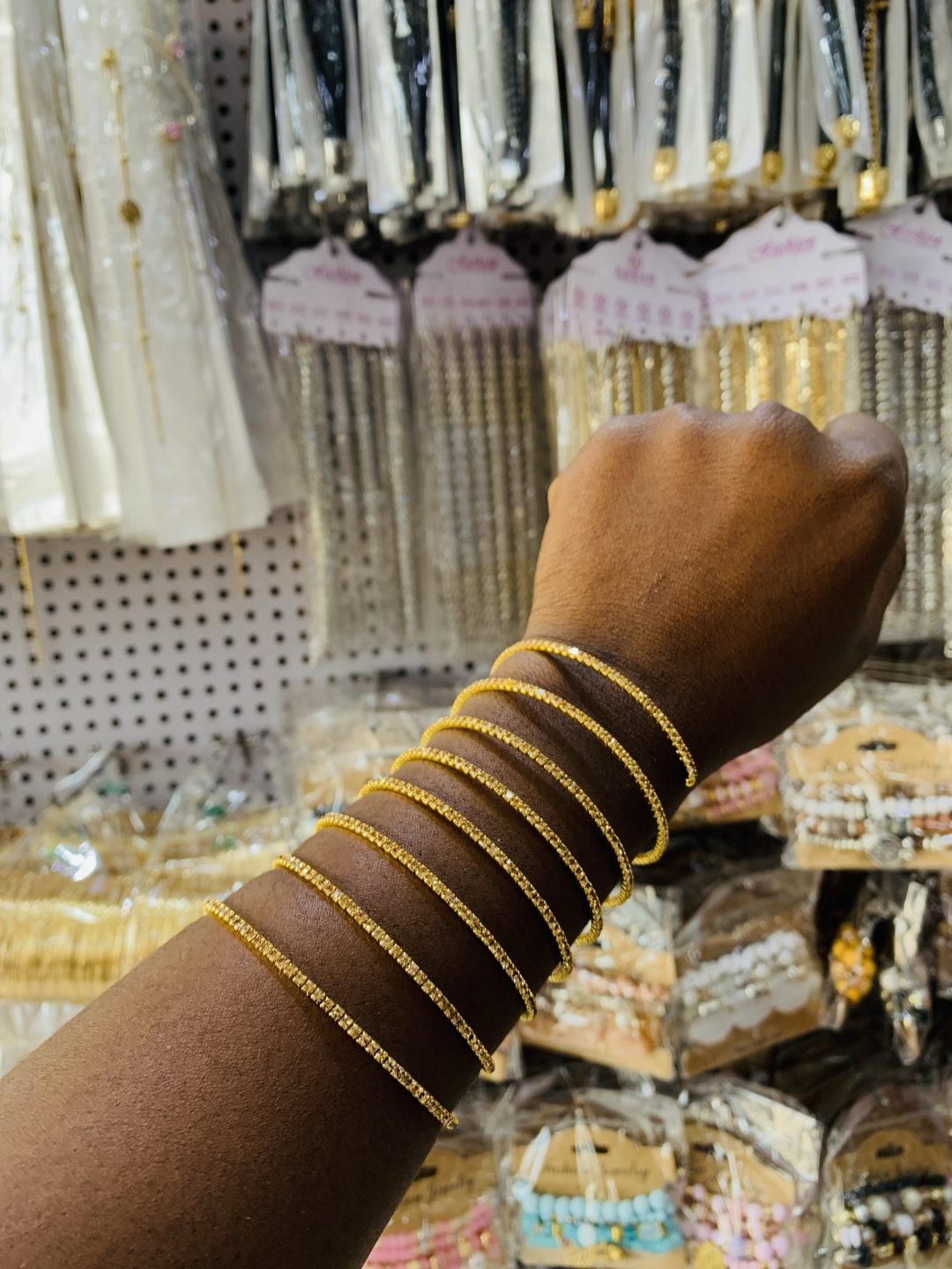 8 Roll brown stoned spiral bangle 005 - Image 3