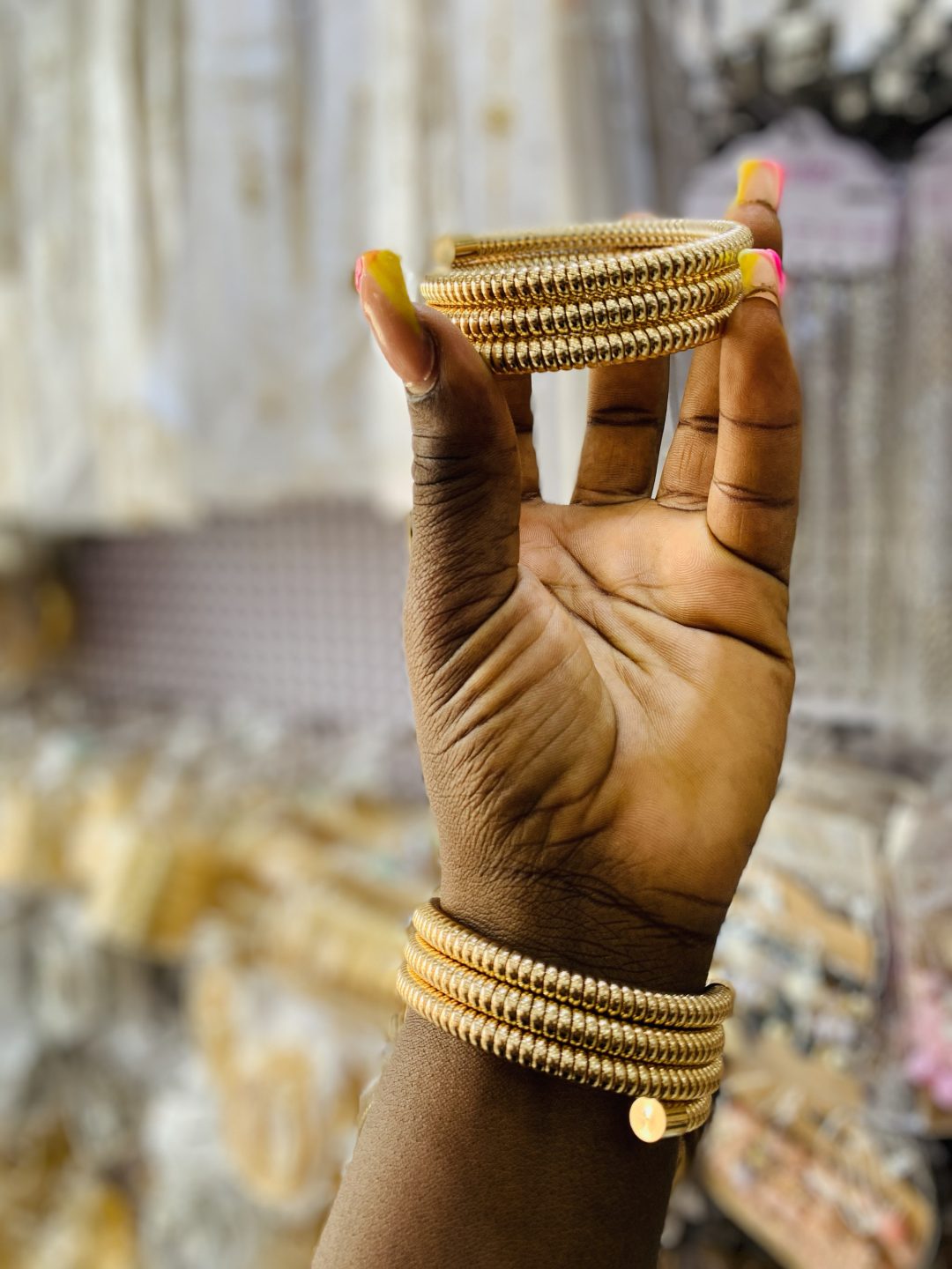 Gold spiral bangle