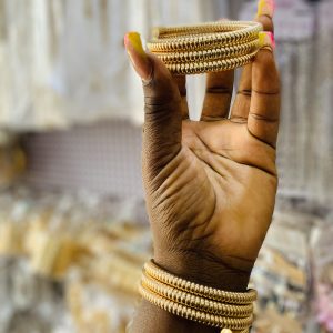 Gold spiral bangle