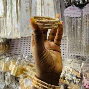 Gold spiral bangle