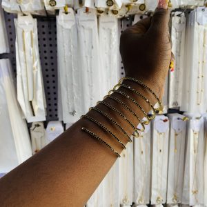 8 Roll black stoned spiral bangle 001