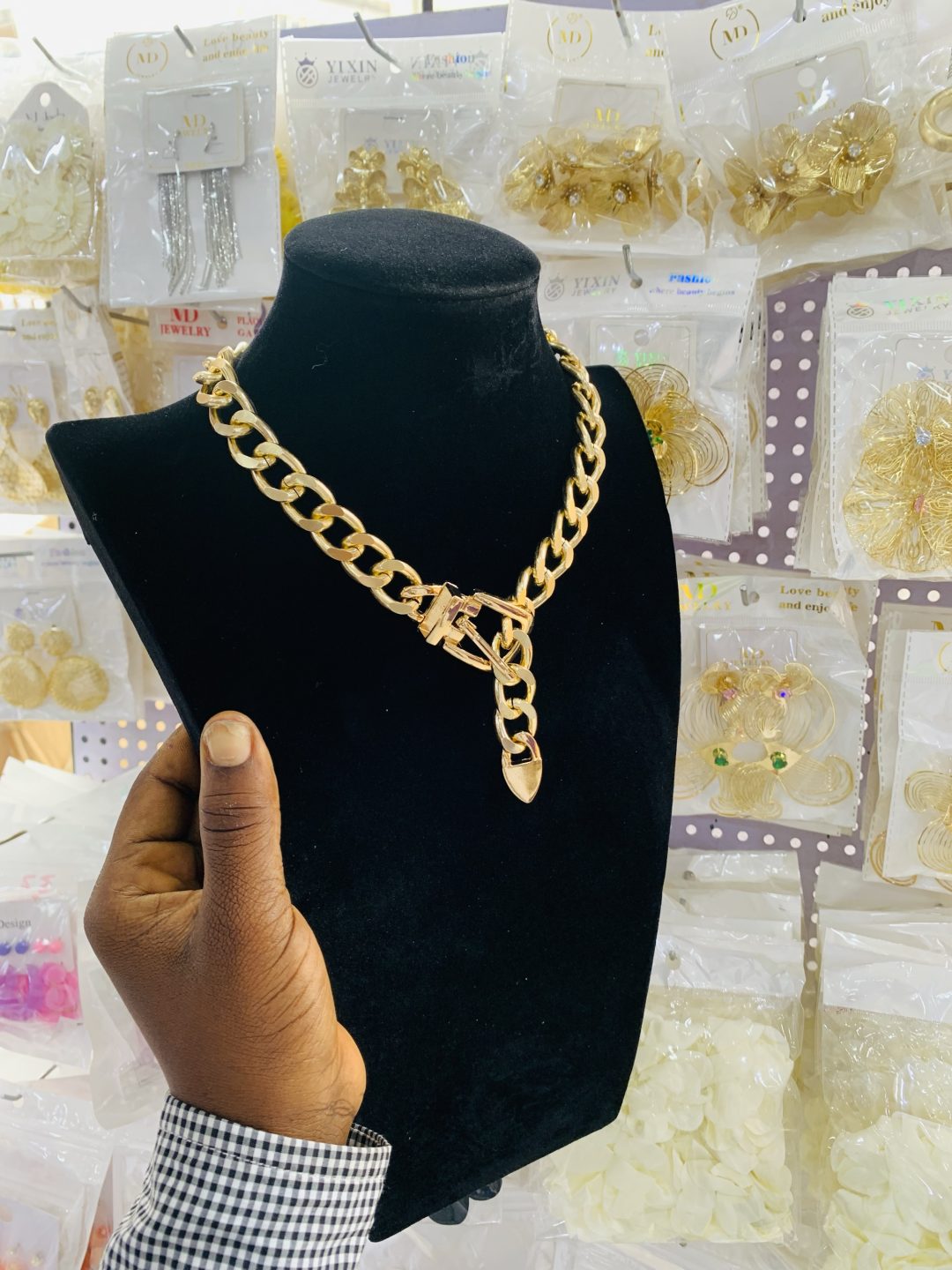 Cuban linked gold necklace