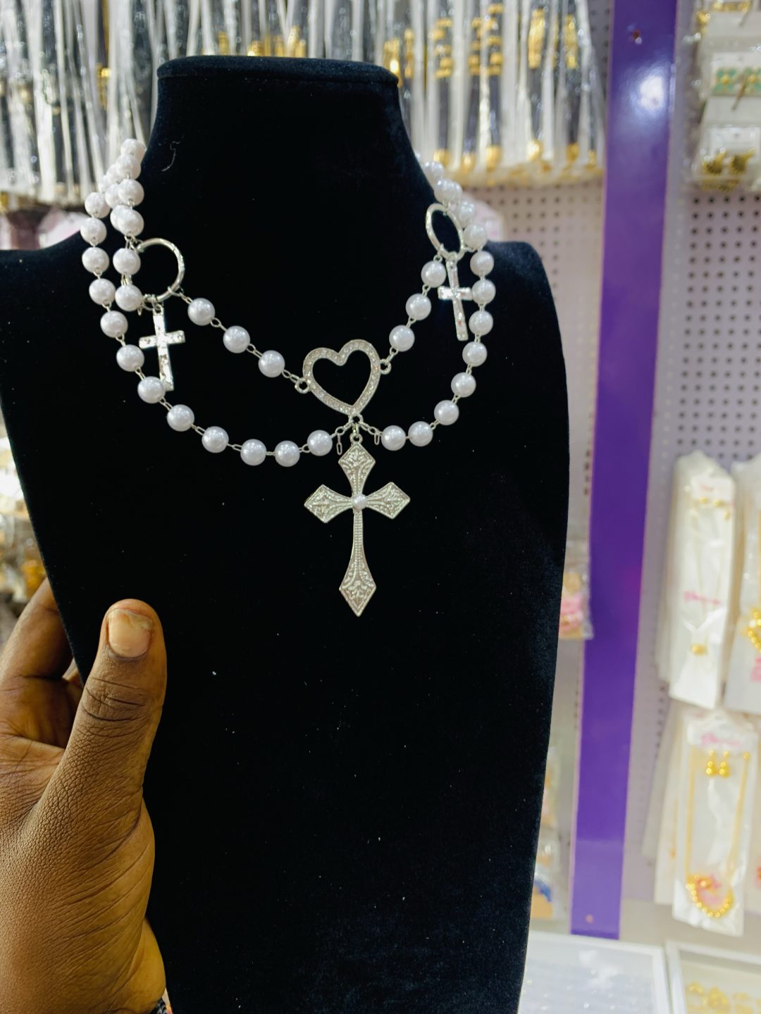 Vintage cross double necklace - Image 3