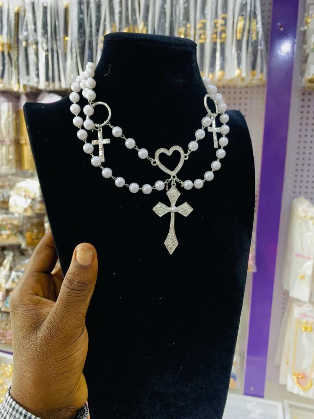 Vintage cross double necklace - Image 4