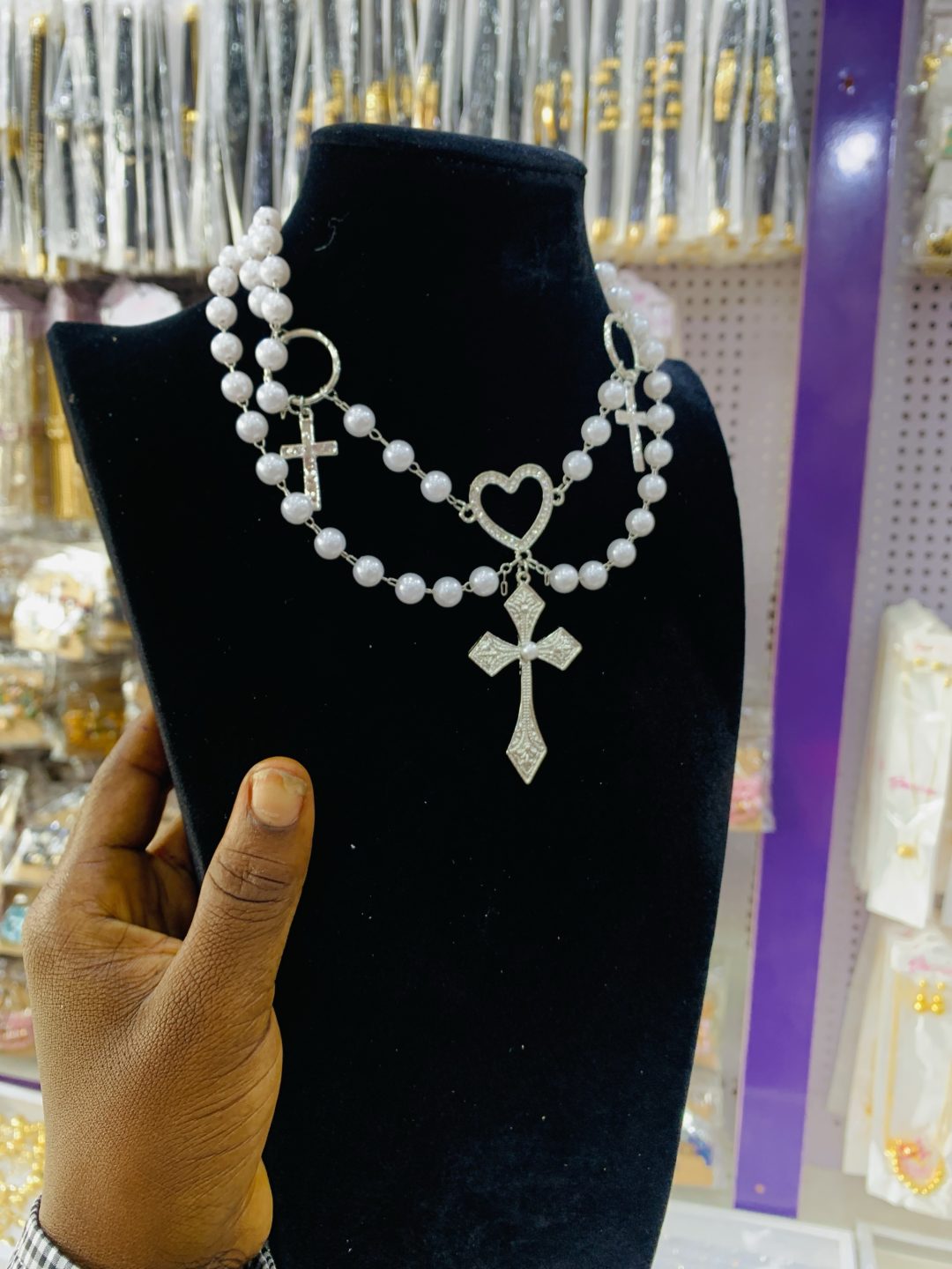 Vintage cross double necklace - Image 2