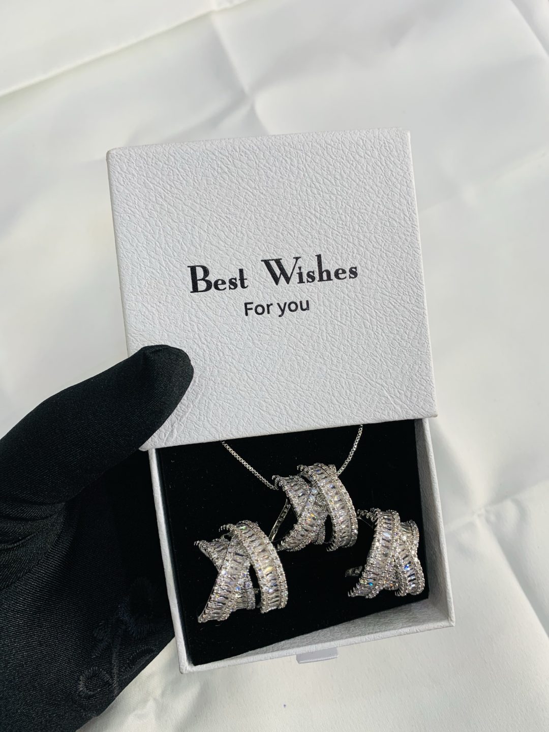 We lady silver set with best wishes box 004 - Image 2
