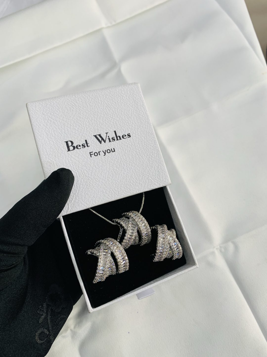 We lady silver set with best wishes box 004 - Image 5