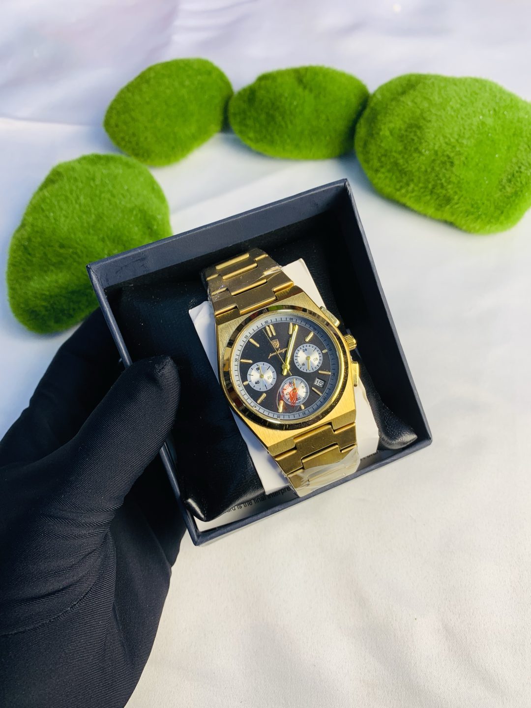 Poedagar gold luxury watch with exact box