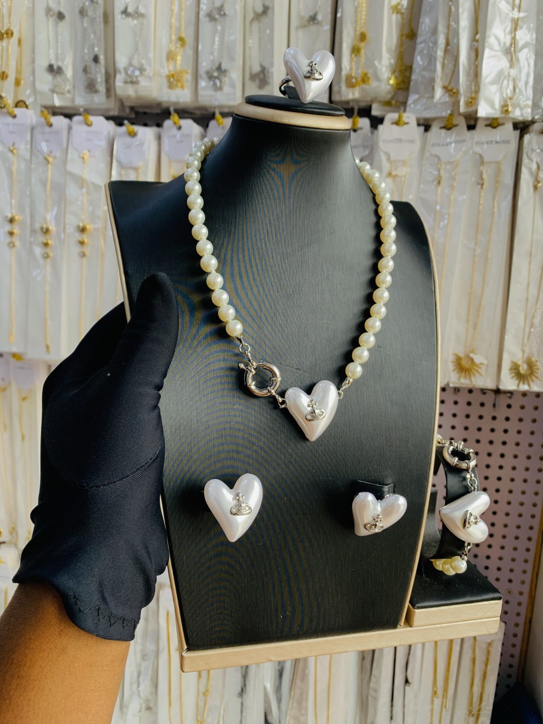 Stella Silver love pearl set