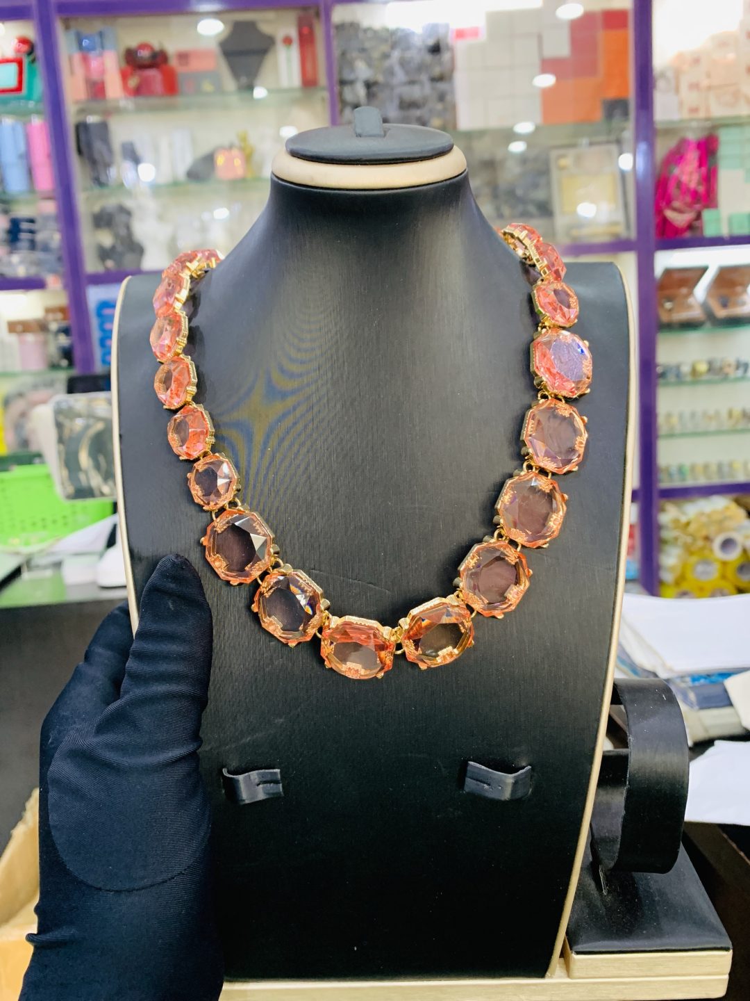 Trendy tassels gold /pink stone - Image 5