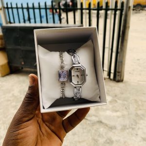 Fossil Silver watch combo with box