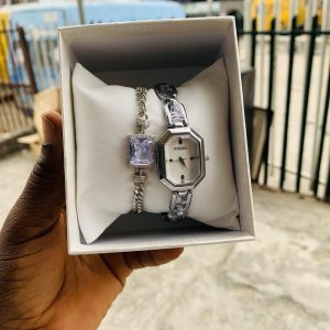 Fossil Silver watch combo with box