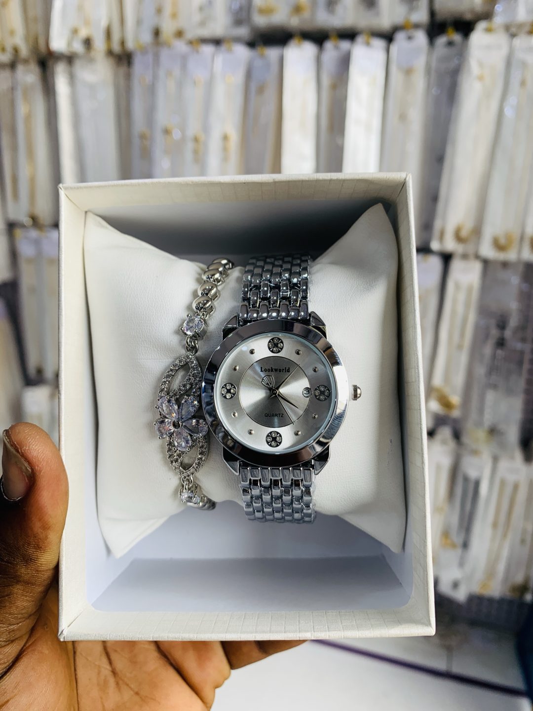 Lookworld silver watch Combo with paper box - Image 4