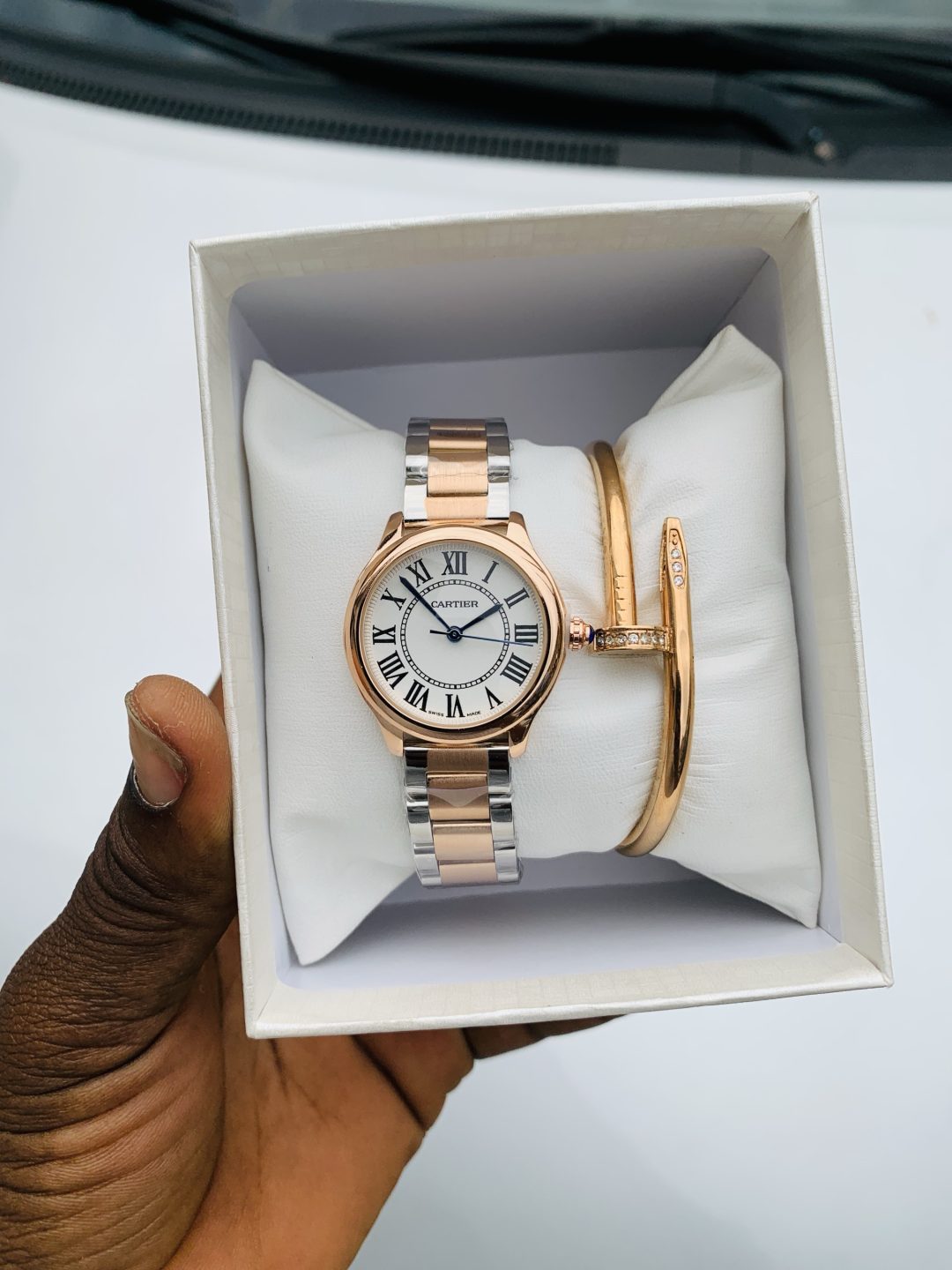 Cartier Silver/Roségold with box - Image 4