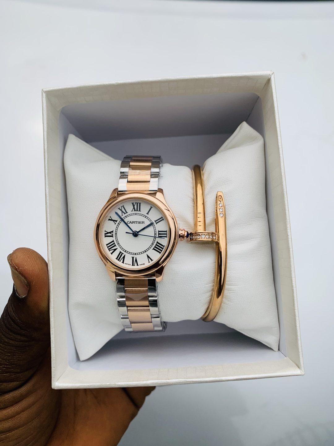 Cartier Silver/Roségold with box - Image 2