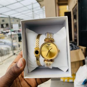 Emporio Armani gold/gold face with box