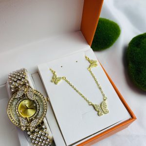 Dior gold watch combo with paper box