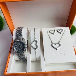 Rolex luxury silver set with exact box