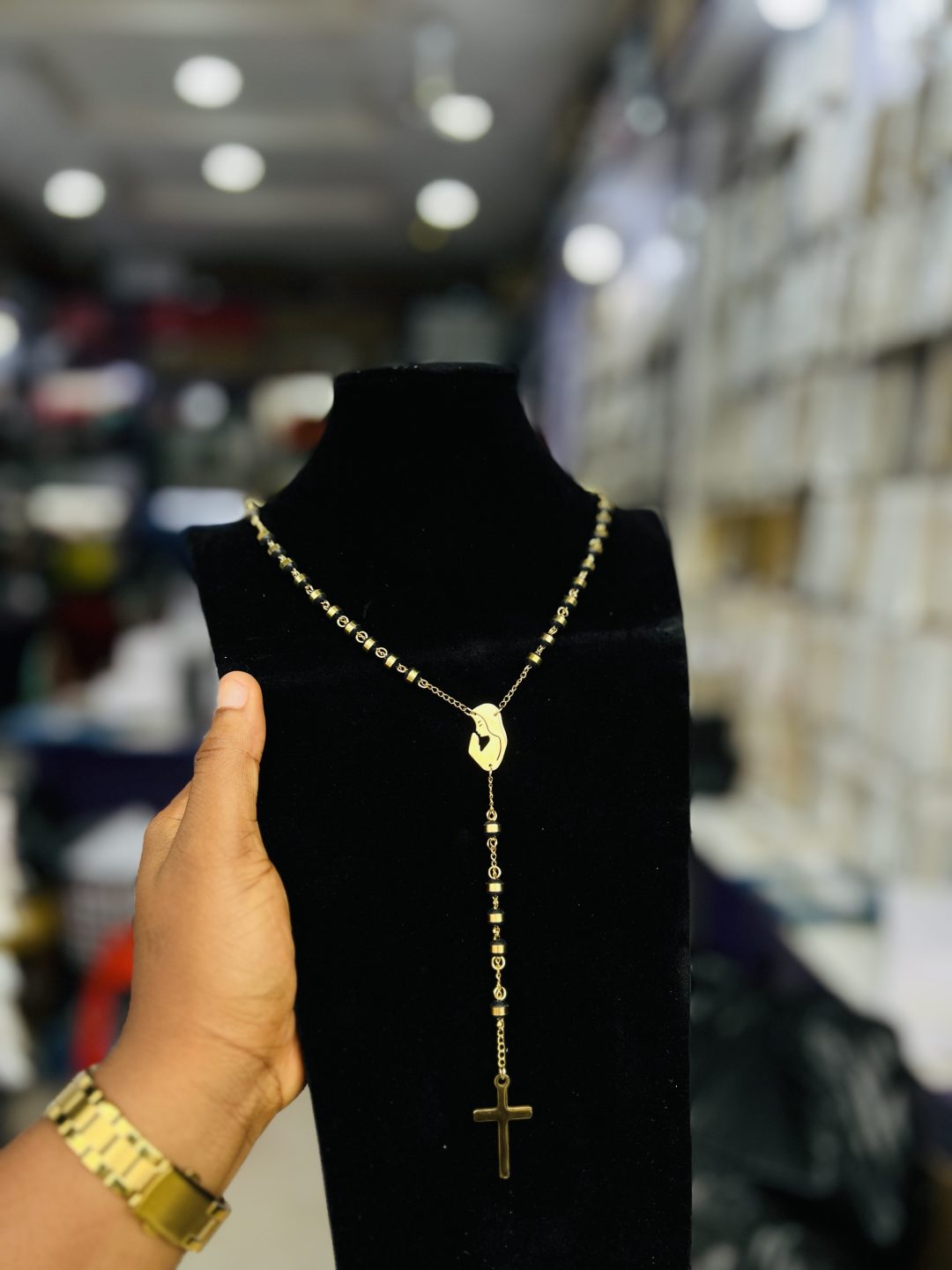 Black and gold designers Rosary 002