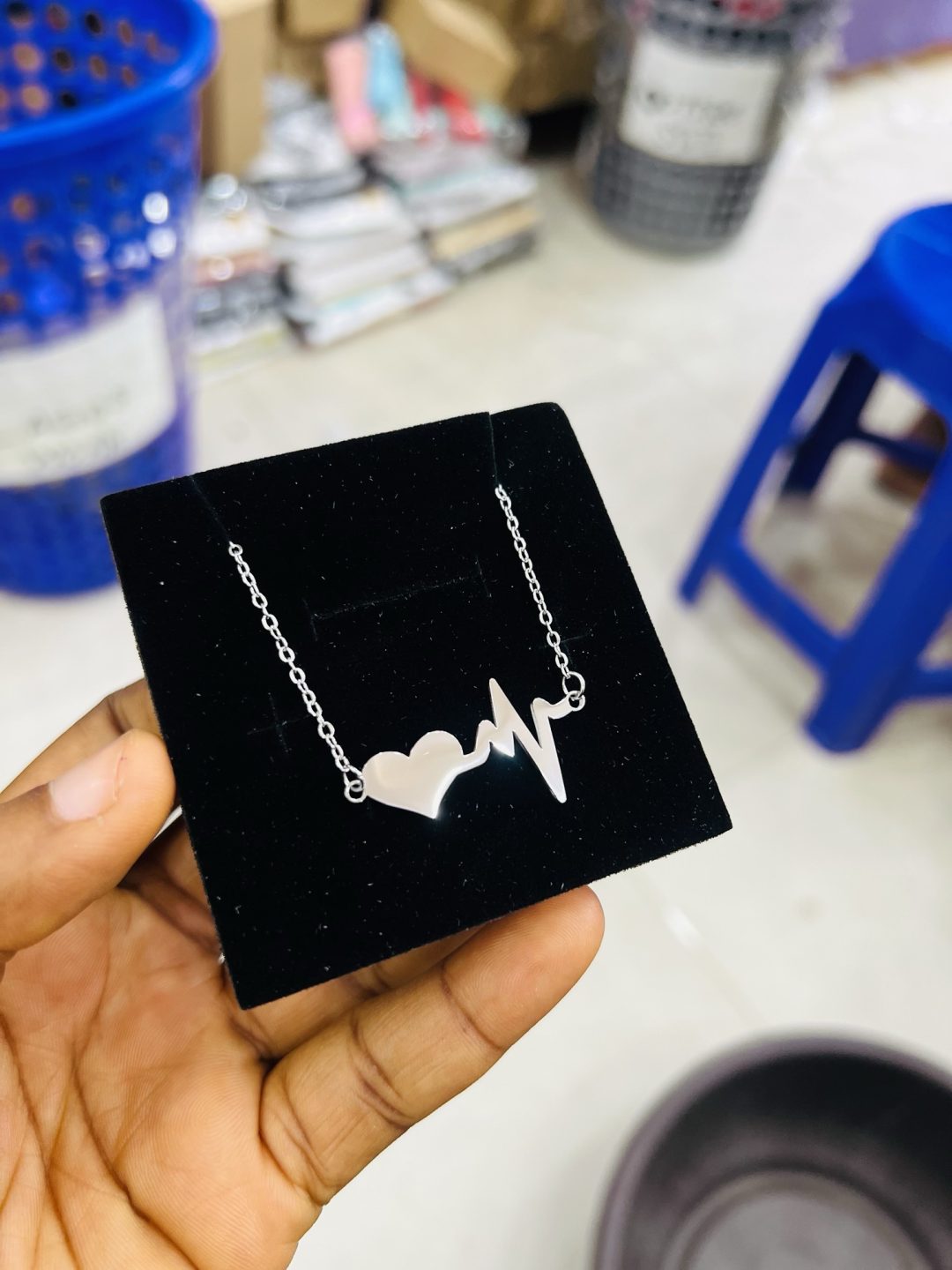 Engraved Silver pulse necklace - Image 3