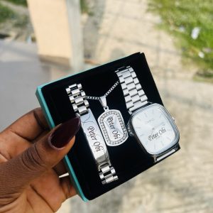 Engraved silver combo set