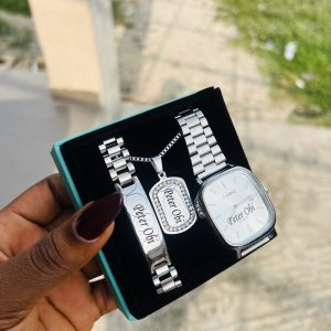 Engraved silver combo set