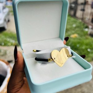 Engraved love drawstring bracelet