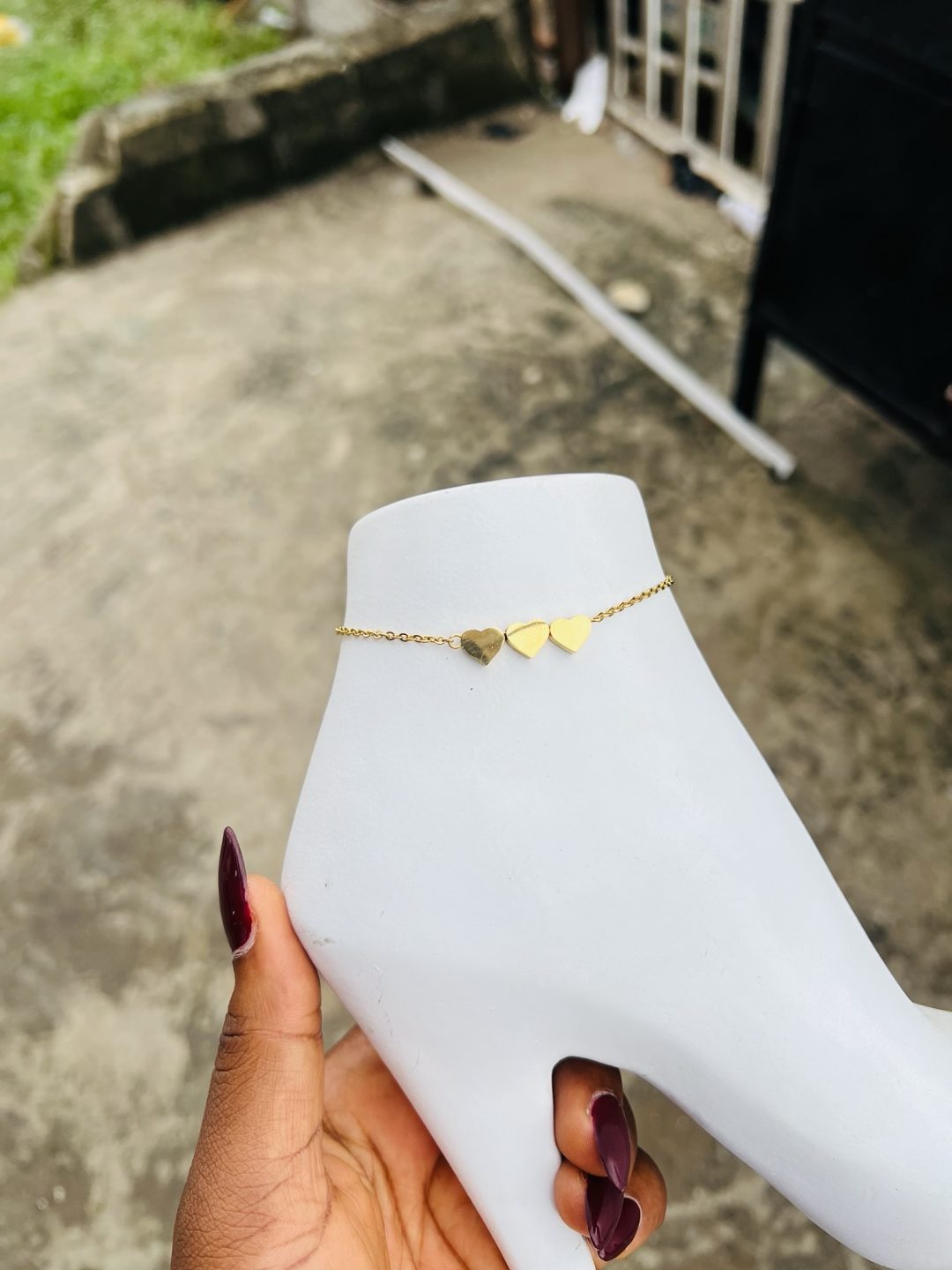 Engraved 3 heart anklets - Image 2