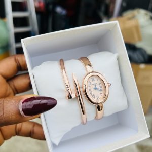 Cartier Rose gold vintage watch combo with box 004