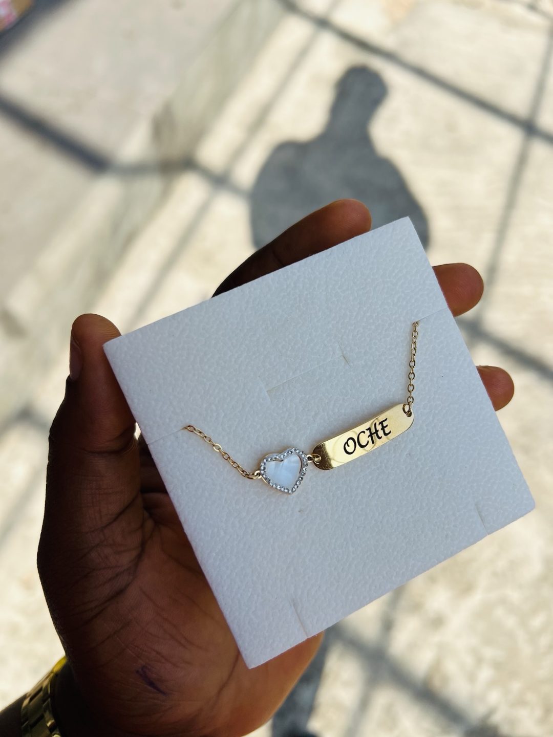 Engraved white stoned love bracelet - Image 8