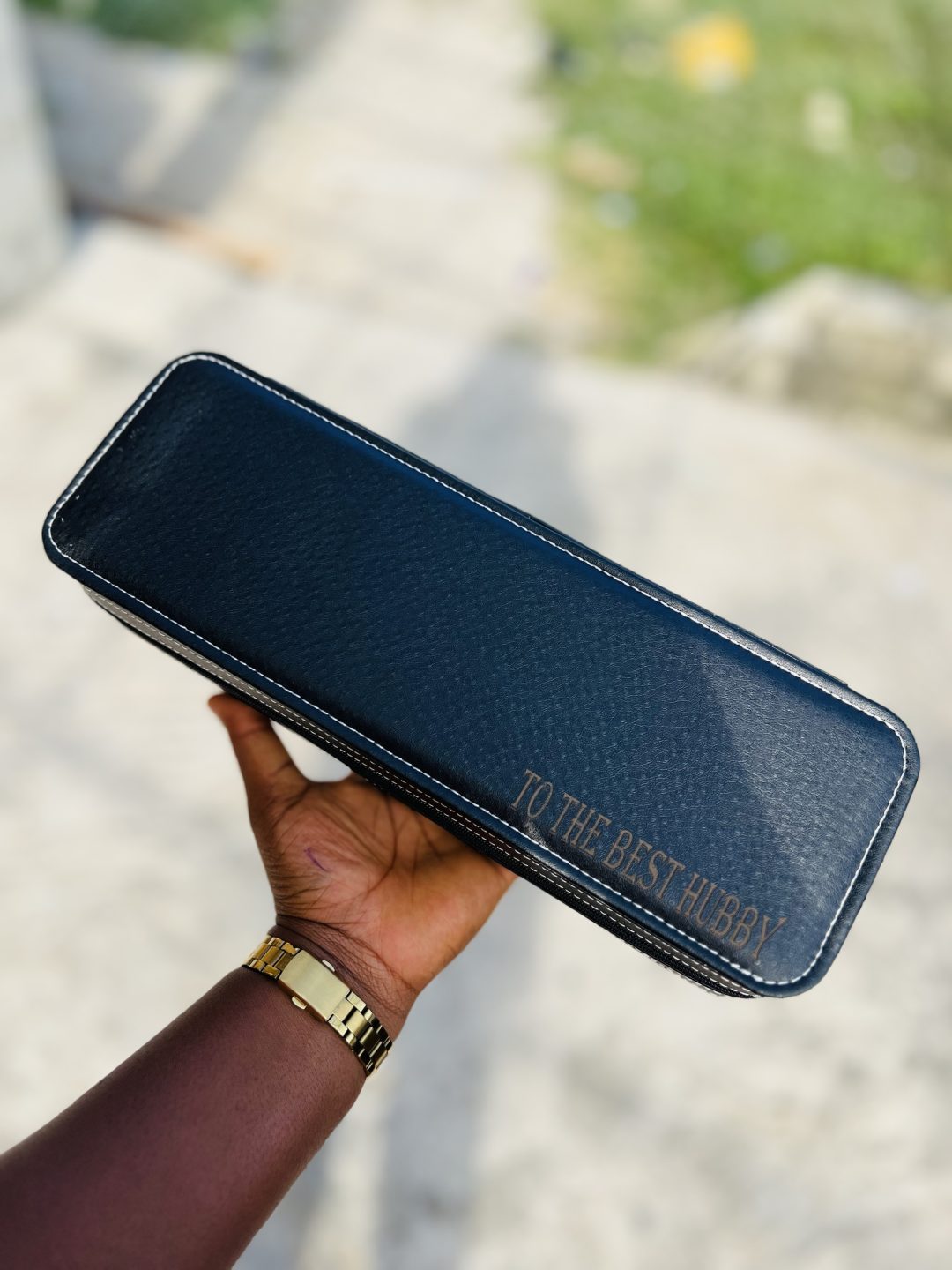 Engraved watch organizer