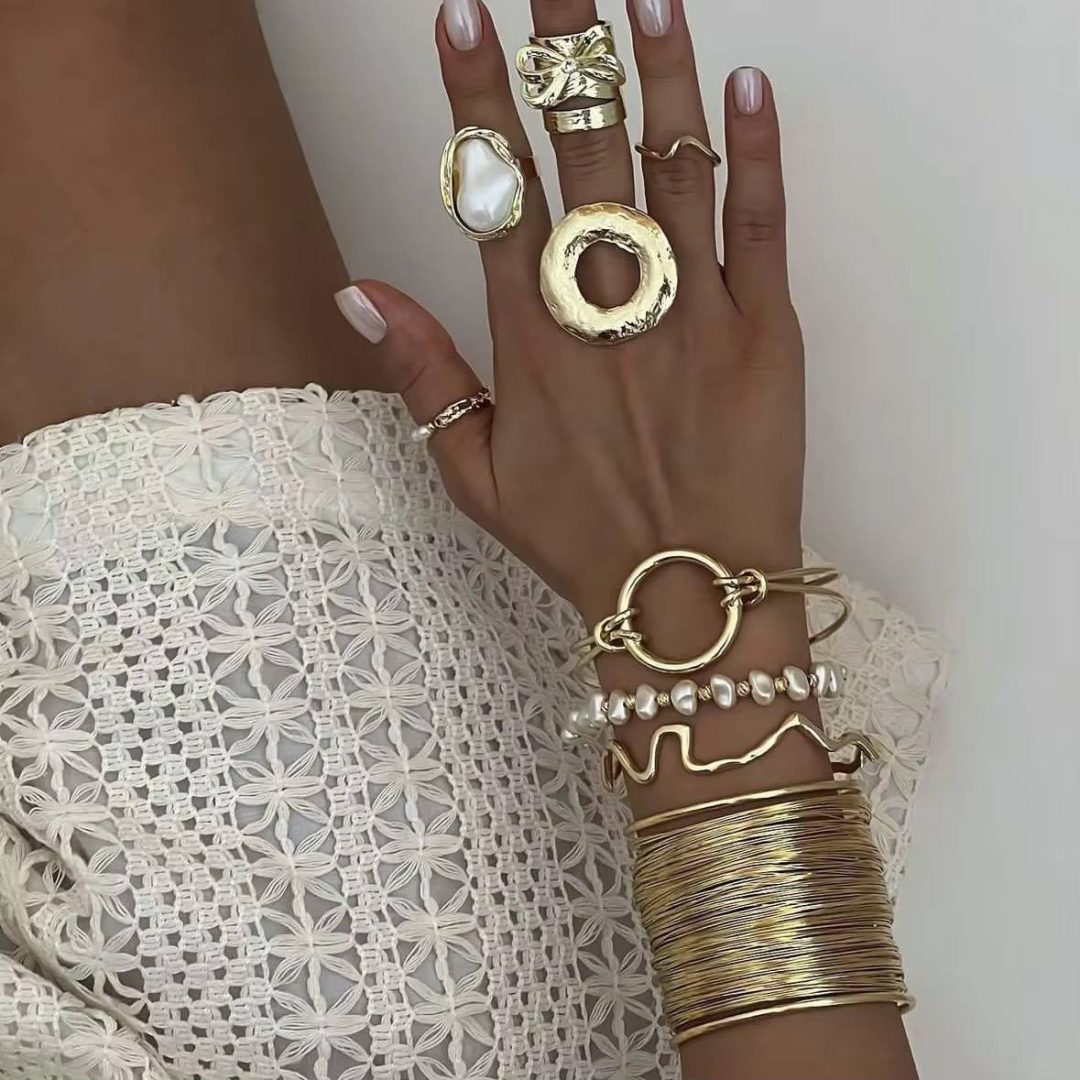Long Wide line multi layered bracelet - Image 2