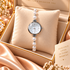 Rebirth pearls silver dropping watch