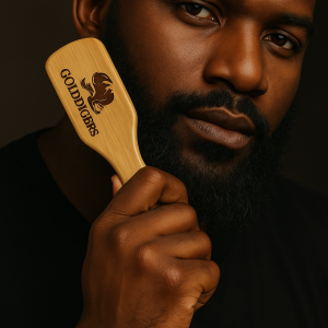 Engraved wooden beards/hair brush