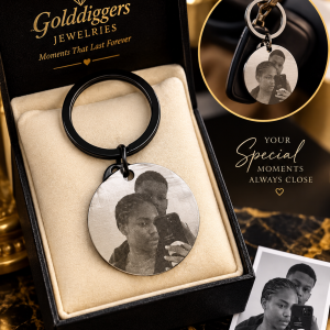 Engraved picture and text black key holder
