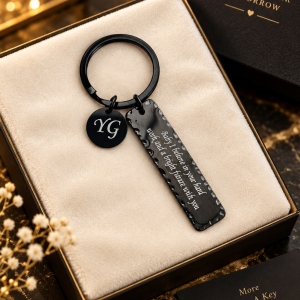 Engraved black flat key holder